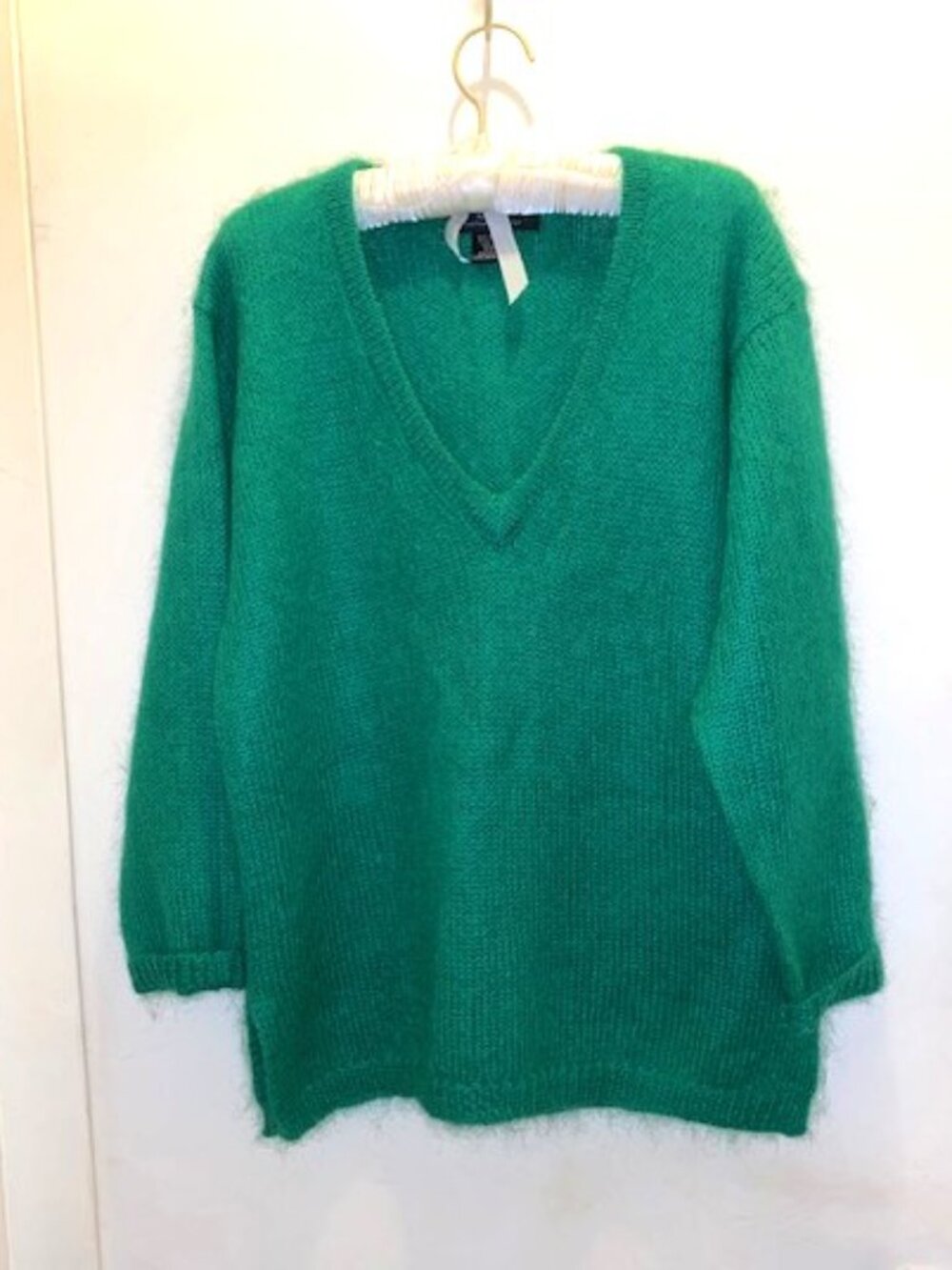 Women's Vintage Mohair Blend V-Neck Sweater, August Silk, M